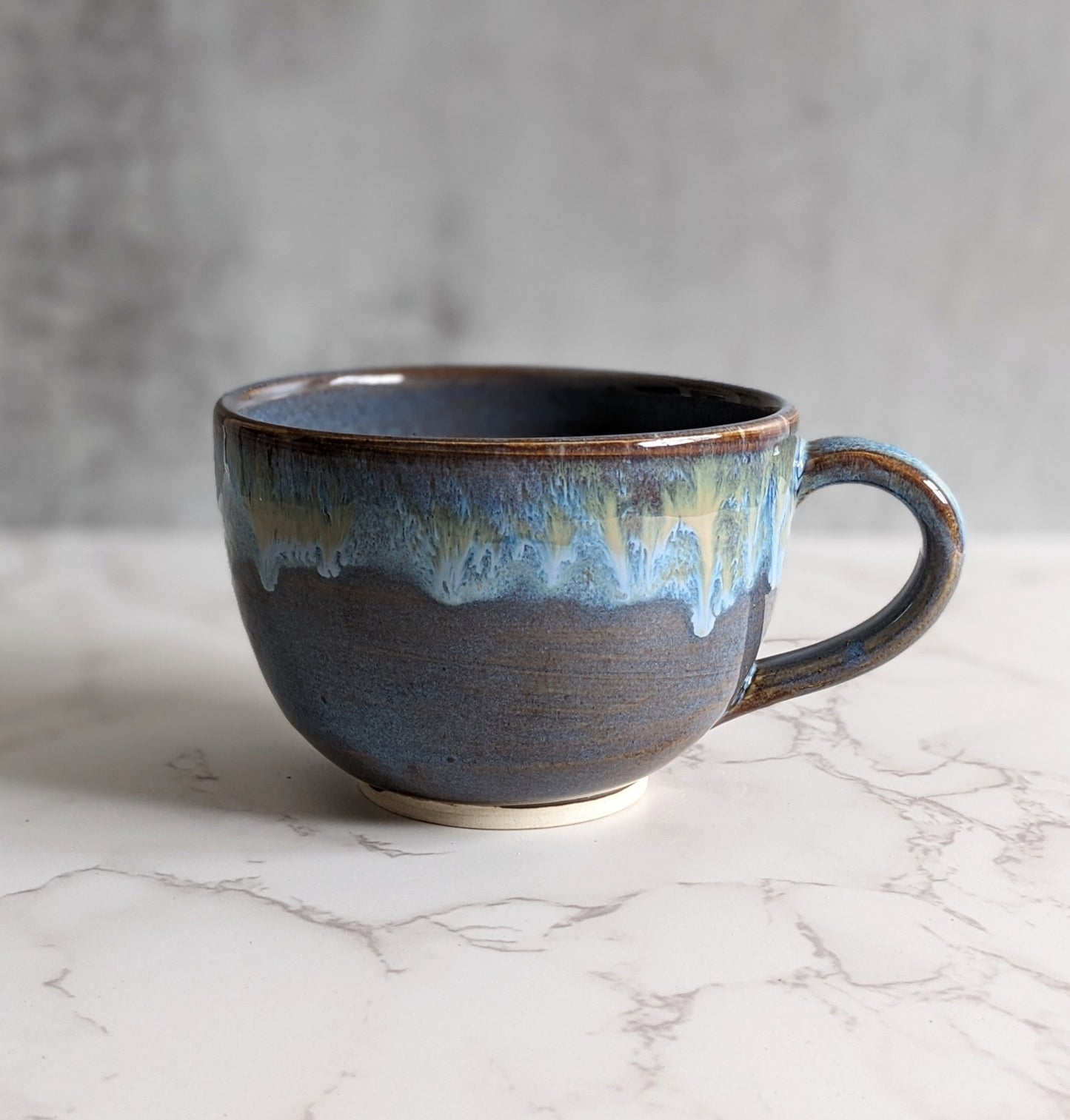 Blue Drippy Tea Cup