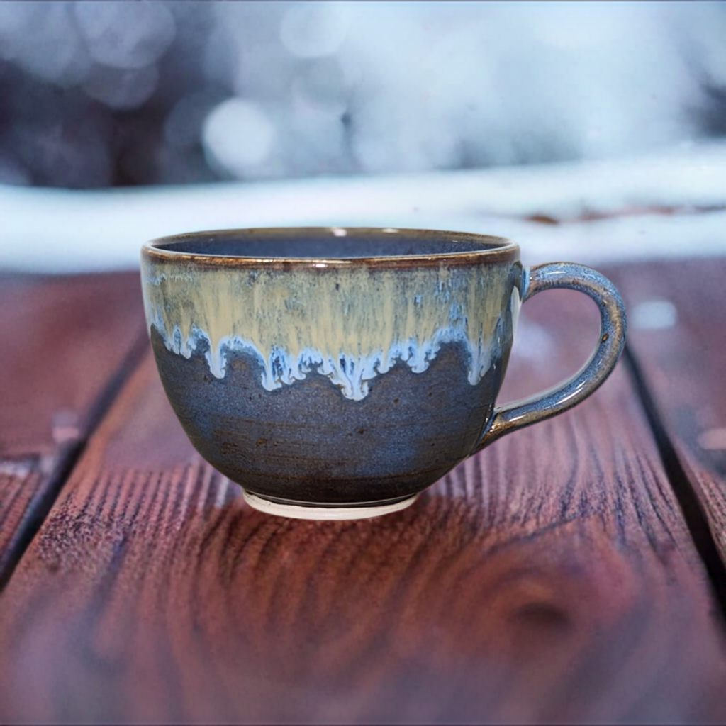 Blue Drippy Tea Cup