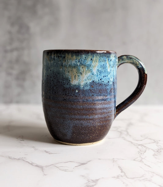 Brown and Blue Drippy Mug
