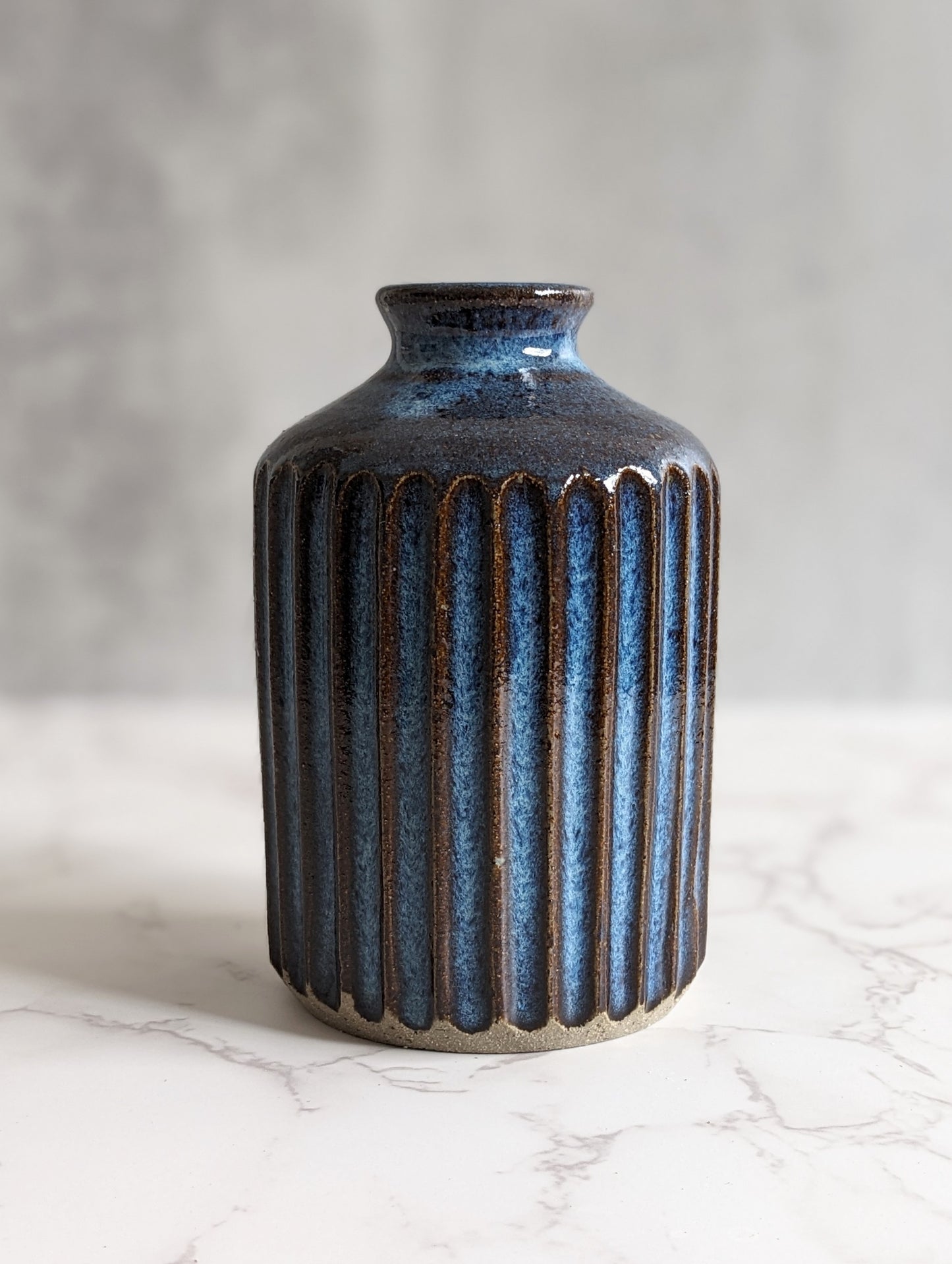 Blue Fluted Vase