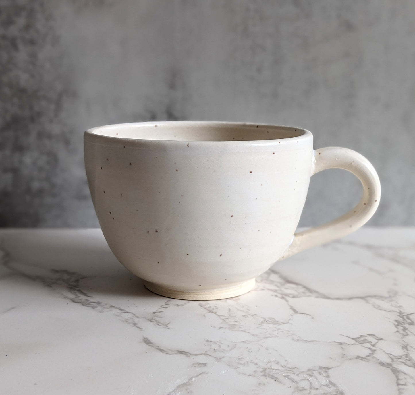 White Speckled Tea Cup