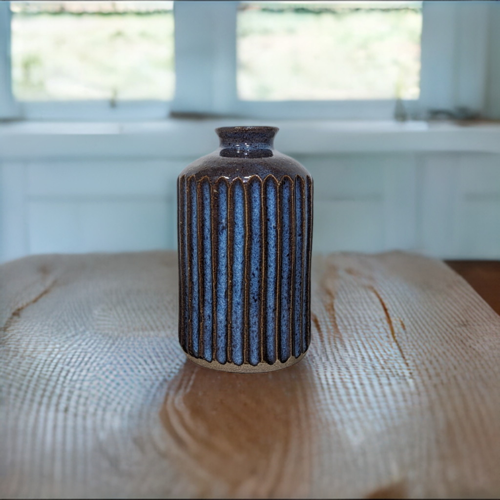 Blue Fluted Vase